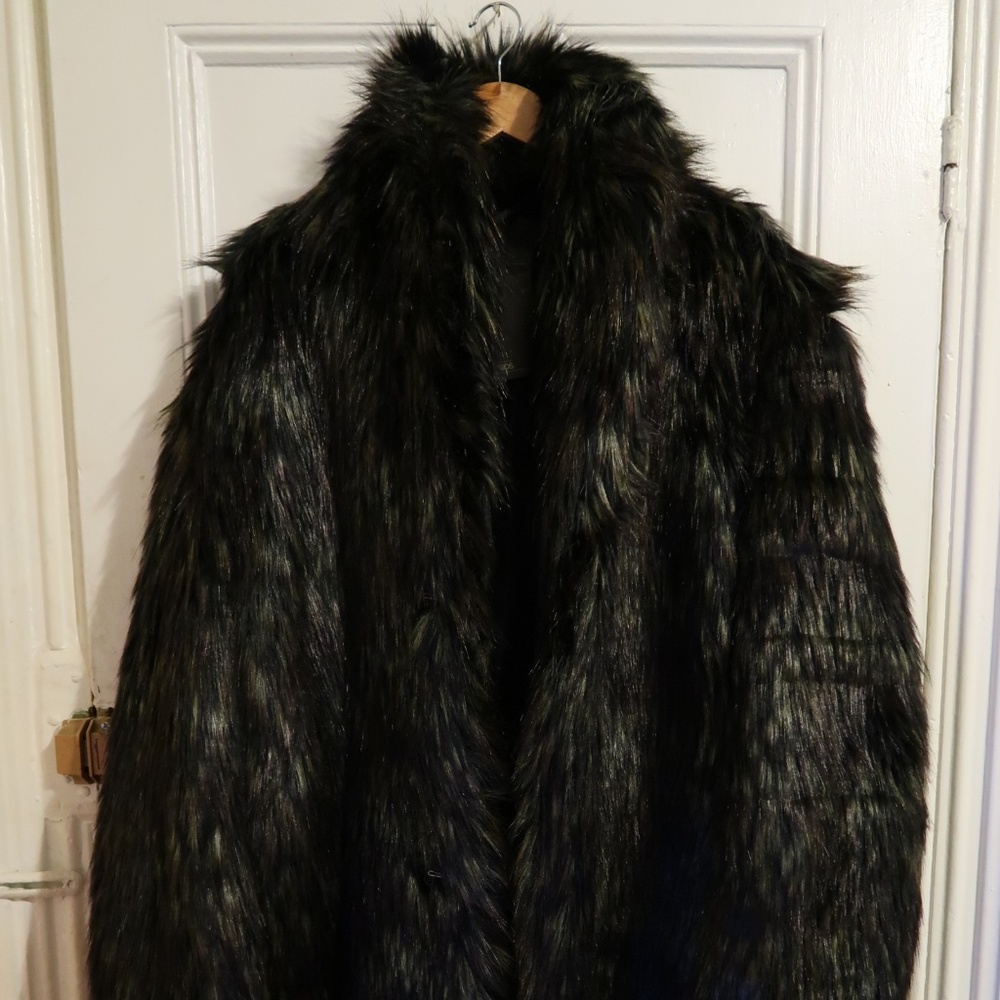 ASOS MENS LONGLING FAUX FUR COAT WITH TAGS
